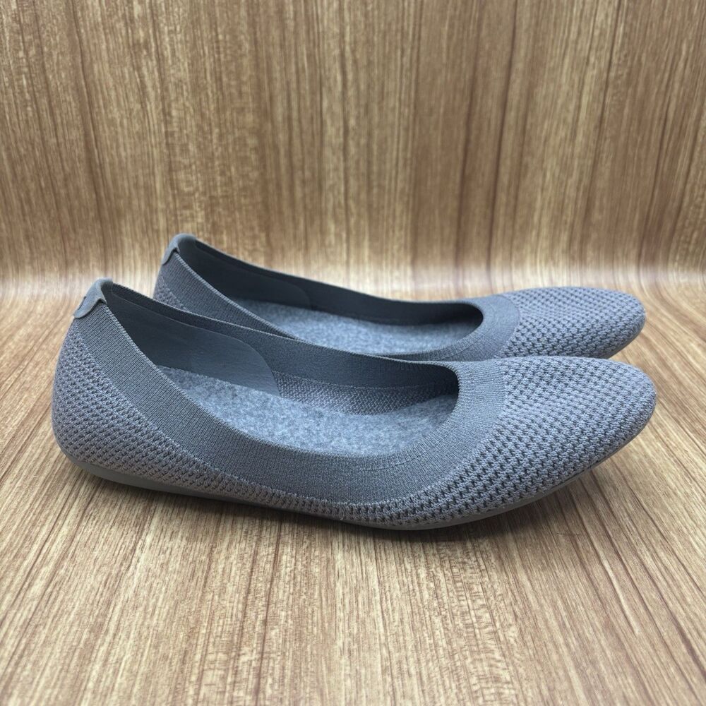 Allbirds Tree Breezers‎ Gray Knit Slip-On Round Toe Ballet Flats Women’s Size 9